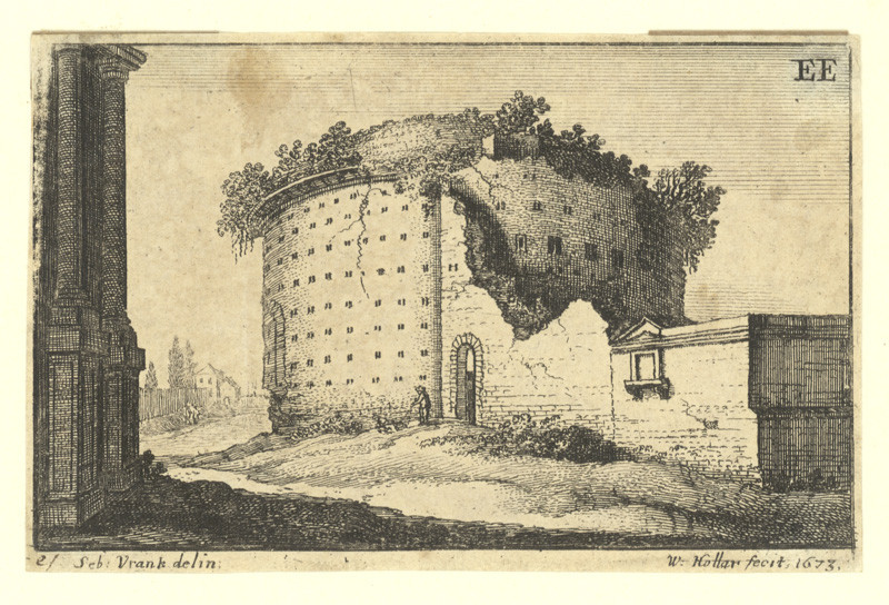 Václav Hollar - Antická kruhová ruina, podle Sebastiana Vrancxe, 1673