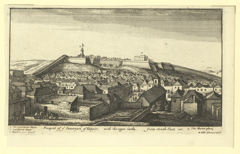 Václav Hollar - Předměstí Tangeru s tvrzí od jihozápadu – Afrika, 2. polovina 17. století