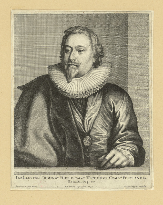 Václav Hollar - Hieronimus Westonis, hrabě z Portlandu, podle Anthonise van Dycka 
