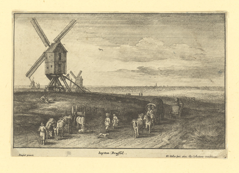 Václav Hollar - Čtyři větrné mlýny, podle Brueghela