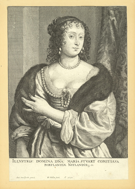 Václav Hollar - Marie Stuart, hraběnka z Portlandu, podle Anthonise van Dycka